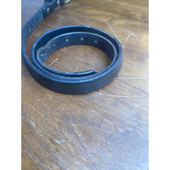 Tory English Bridle Leather Belt Black Women’s Sz 28 Style 2134 Stitched 3/4\